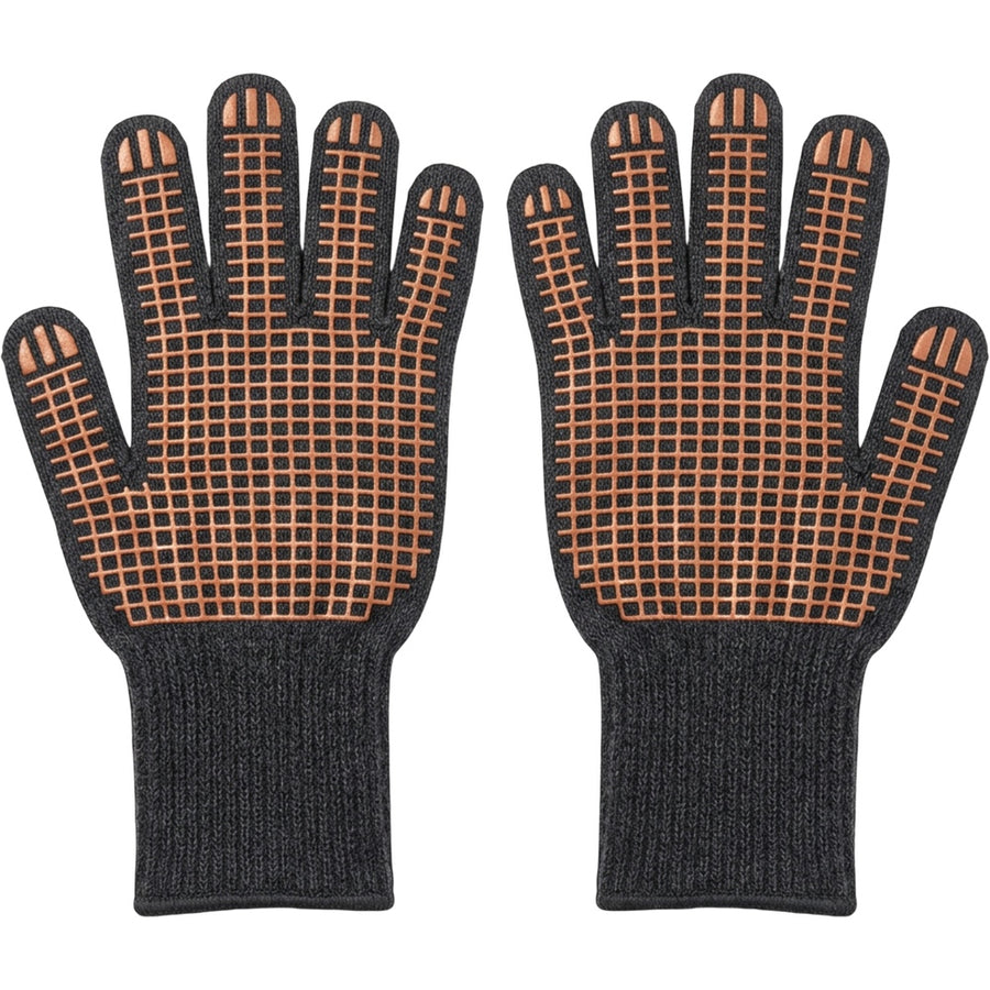 Tastyly Five-Finger Knit Oven Gloves 30 cm Charcoal Copper Pair