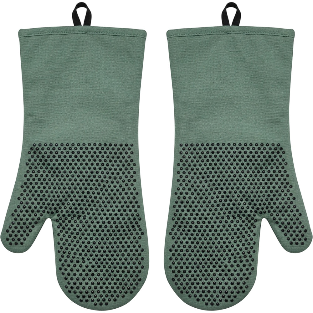 Tastyly Long Gauntlet Dot-Grip Oven Mitts 38 cm Eucalyptus Pair - Product view