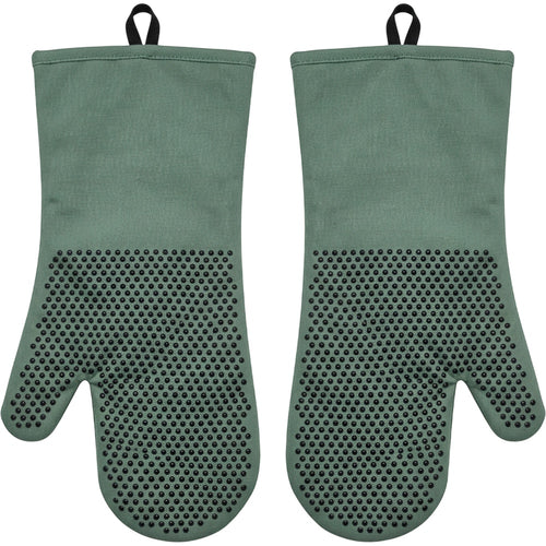 Tastyly Long Gauntlet Dot-Grip Oven Mitts 38 cm Eucalyptus Pair - Product view